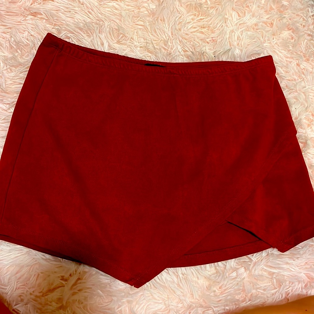 Olivaceous velvet skirt medium skirt with shorts